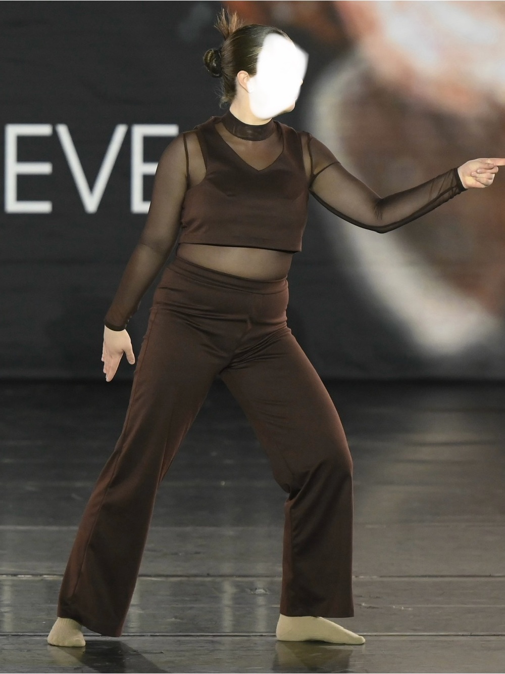 Custom Brown Vest & Pants Dance Costume